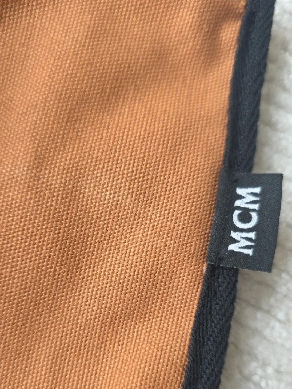 MCM Brown Canvas Tote with Black Trim and Logo - Picture 3 of 5